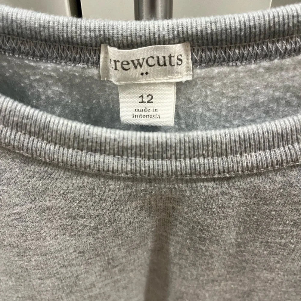 Crewcuts size 12 grey sweatshirt with sparkle silver tulle at bottom hem